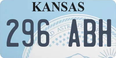KS license plate 296ABH