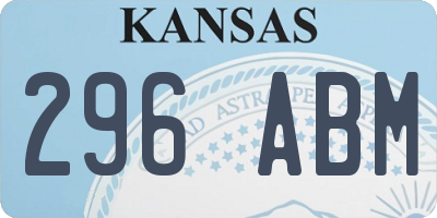 KS license plate 296ABM