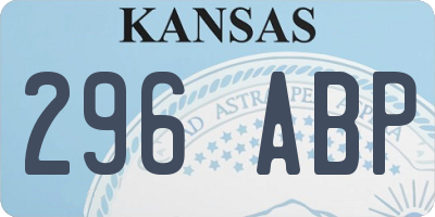 KS license plate 296ABP