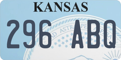 KS license plate 296ABQ
