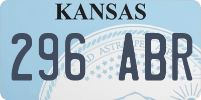 KS license plate 296ABR