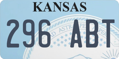 KS license plate 296ABT