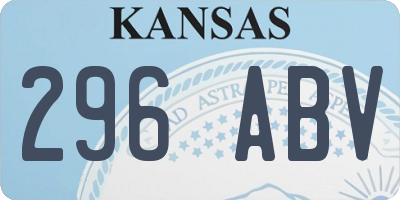 KS license plate 296ABV
