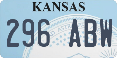 KS license plate 296ABW