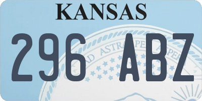 KS license plate 296ABZ