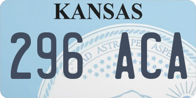 KS license plate 296ACA