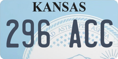 KS license plate 296ACC