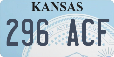 KS license plate 296ACF