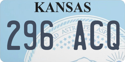 KS license plate 296ACQ