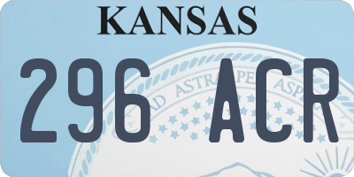 KS license plate 296ACR