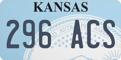 KS license plate 296ACS