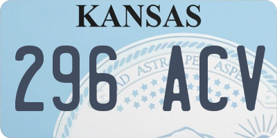 KS license plate 296ACV