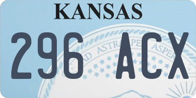 KS license plate 296ACX