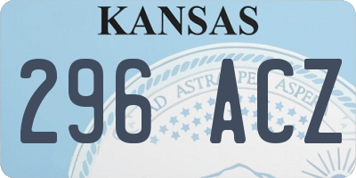 KS license plate 296ACZ