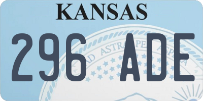 KS license plate 296ADE