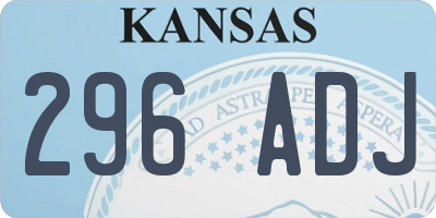 KS license plate 296ADJ