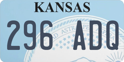 KS license plate 296ADQ