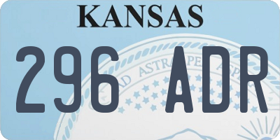 KS license plate 296ADR