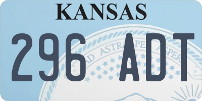 KS license plate 296ADT