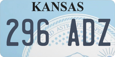 KS license plate 296ADZ