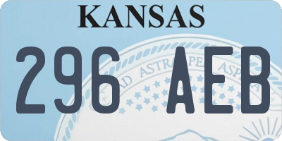 KS license plate 296AEB