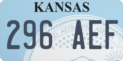 KS license plate 296AEF