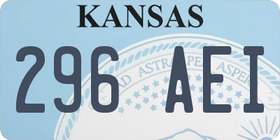KS license plate 296AEI