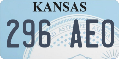 KS license plate 296AEO