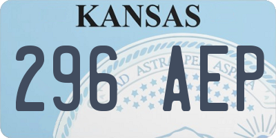 KS license plate 296AEP