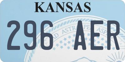 KS license plate 296AER