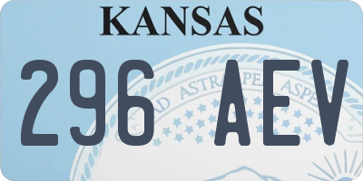 KS license plate 296AEV