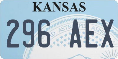 KS license plate 296AEX