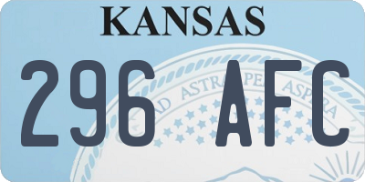 KS license plate 296AFC