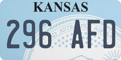 KS license plate 296AFD