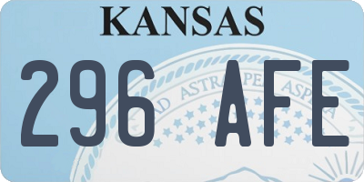 KS license plate 296AFE