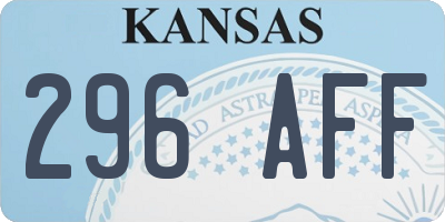 KS license plate 296AFF