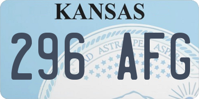 KS license plate 296AFG