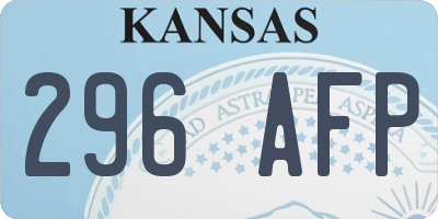 KS license plate 296AFP