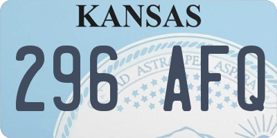 KS license plate 296AFQ