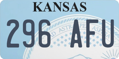 KS license plate 296AFU