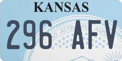 KS license plate 296AFV