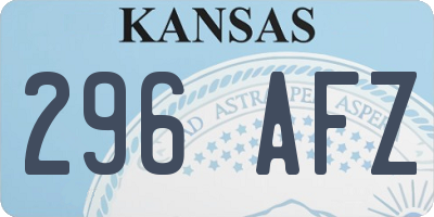 KS license plate 296AFZ