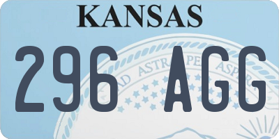 KS license plate 296AGG