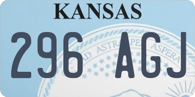 KS license plate 296AGJ