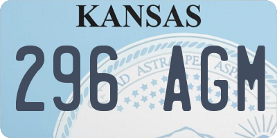 KS license plate 296AGM