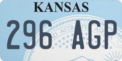 KS license plate 296AGP