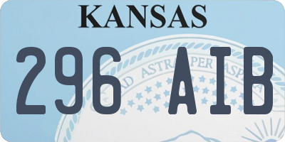 KS license plate 296AIB