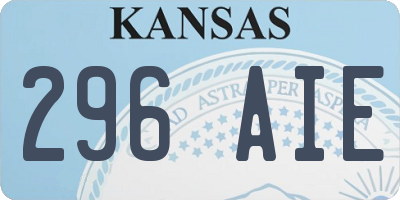 KS license plate 296AIE