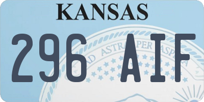 KS license plate 296AIF