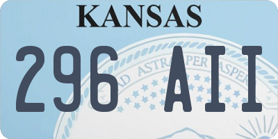 KS license plate 296AII